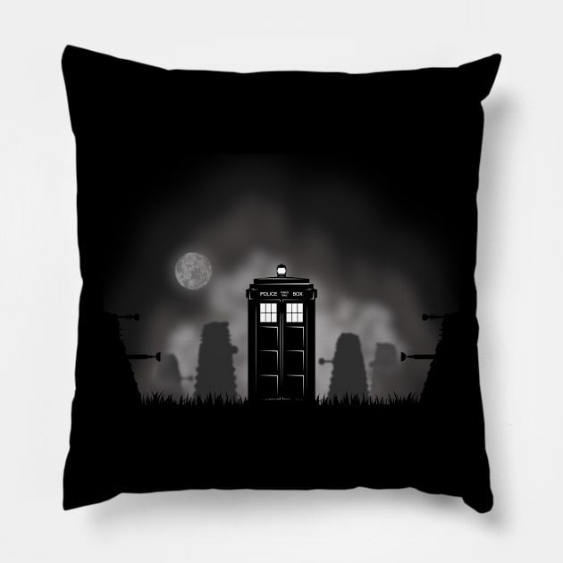 Time Lord's Halloween night Pillow by Bomdesignz