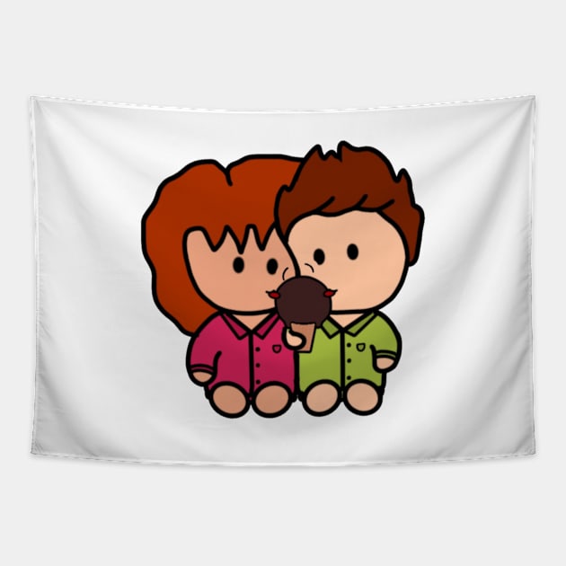 Couple eating Ice-cream Tapestry by ThePJCouple