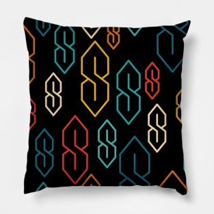 Cool S Symbol Pattern (Retro) Pillow