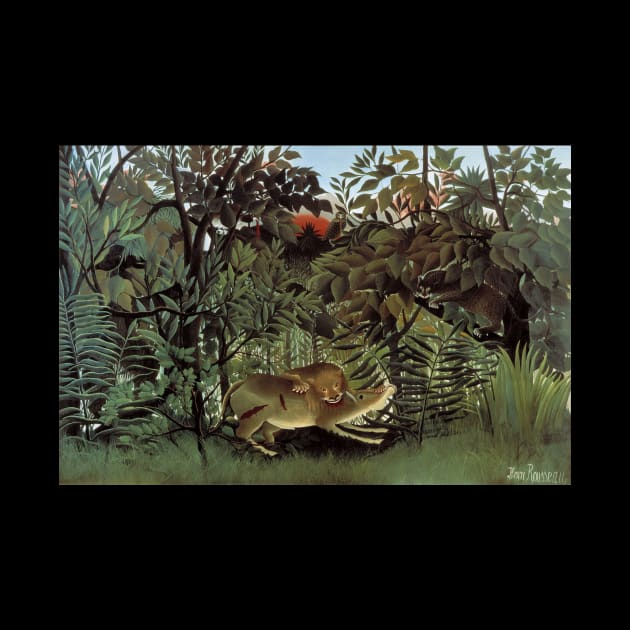 Henri Rousseau Hungry Lion by SybaDesign