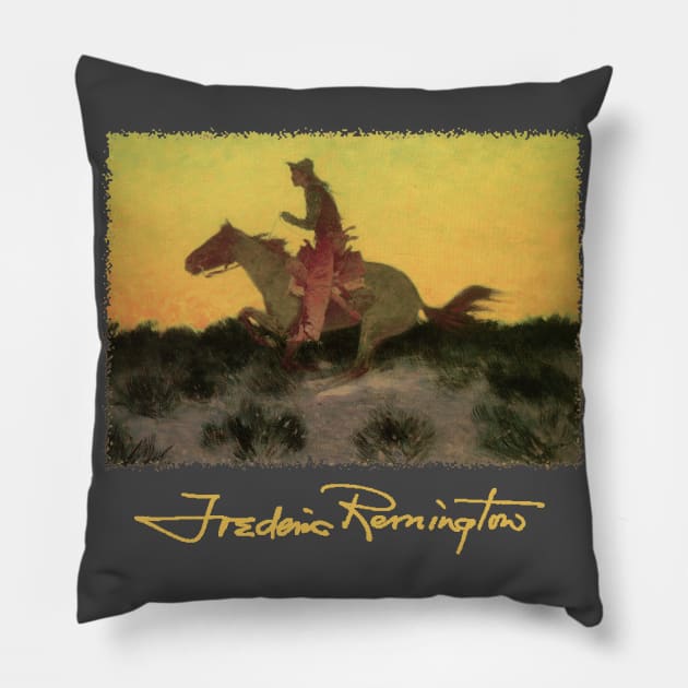 Against the Sunset by Frederic Remington Pillow by MasterpieceCafe