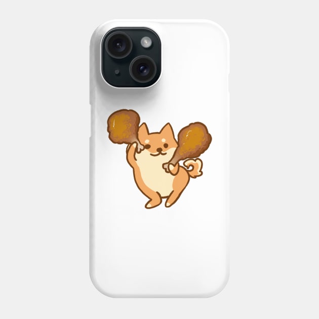 Shiba Dancing with Fried Chicken Meme Phone Case by vooolatility