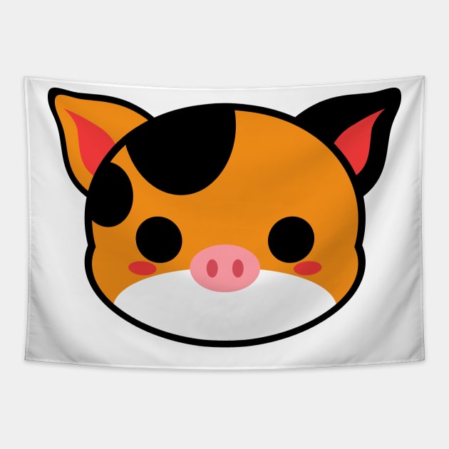 Cute Kunekune Pig Tapestry by alien3287