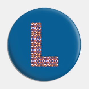 Monogram Letter L- geometric pattern Pin