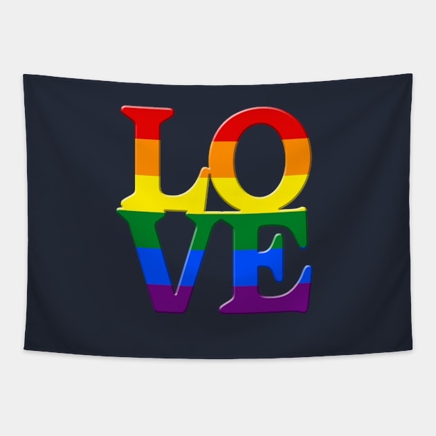 LOVE Rainbow Gay Pride LGBT Gay Rights Equality Tapestry by TeeCreations