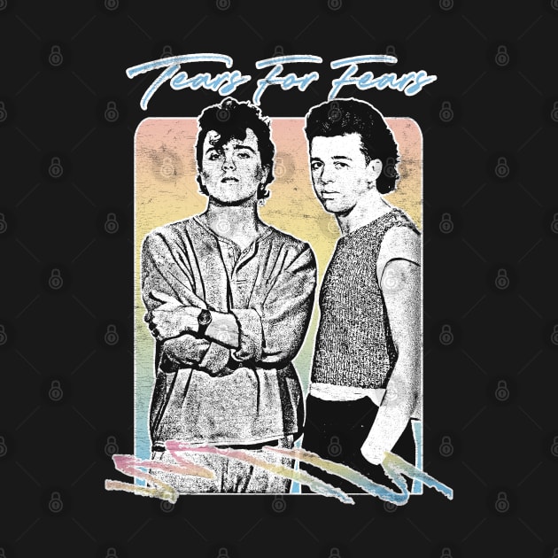 Vintage-Style 80s Faded Tears For Fears Design by DankFutura