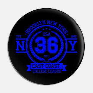 Brooklyn New York College League Vintage Denim Pin