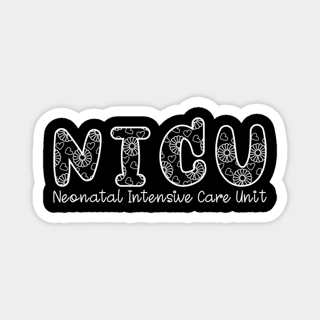 Floral Nicu Nurse Neonatal Intensive Care Unit Appreciation Magnet by Merchby Khaled