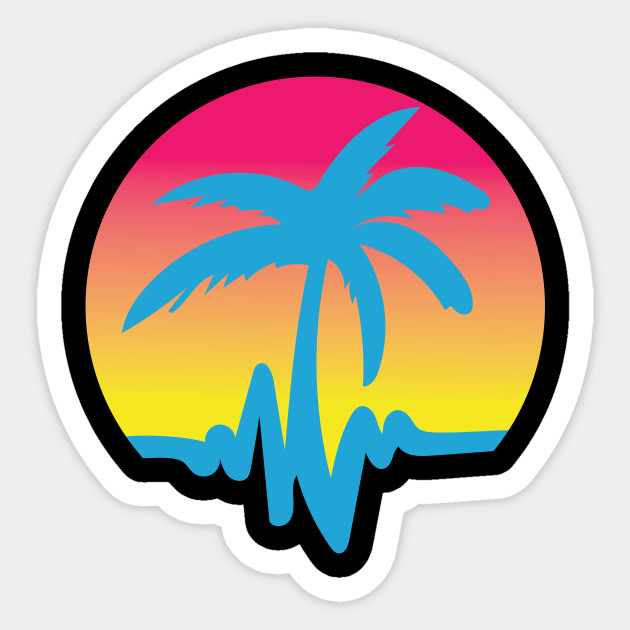 Palms and Wavs Sunset Logo Sticker - Palms And Wavs - Sticker