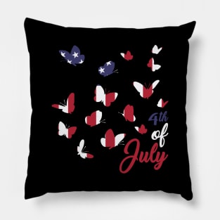 Butter Fly 4th of July - Independence Day - Freedom USA - Butterfly USA Flag - 4th Of July Pillow