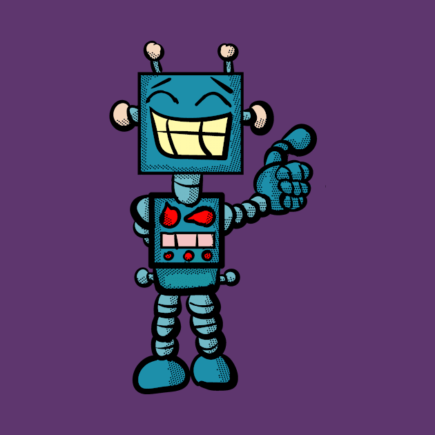 Cute Blue Robot Character by Eric03091978