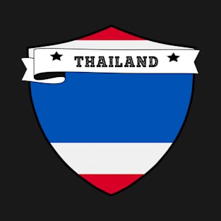 THAILAND COUNTRY SHIELD, MINIMALIST THAILAND FLAG, I LOVE THAILAND , BORN IN THAILAND , THAILAND BADGE SHIELD T-Shirt