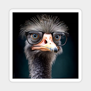 Ostrich with glasses 0.1 Magnet