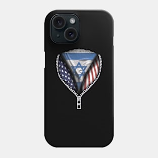 Isreali Flag  Israel Flag American Flag Zip Down - Gift for Isreali From Israel Phone Case