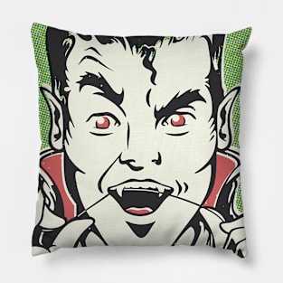 Vampire Flossing Funny Retro Vintage Halloween Dentist Dental Hygienist Pillow