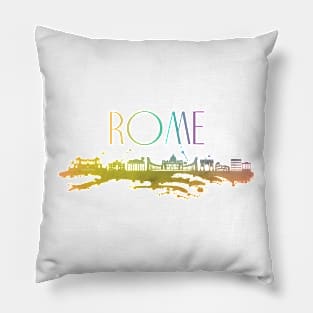 Rome Watercolor Skyline Pillow