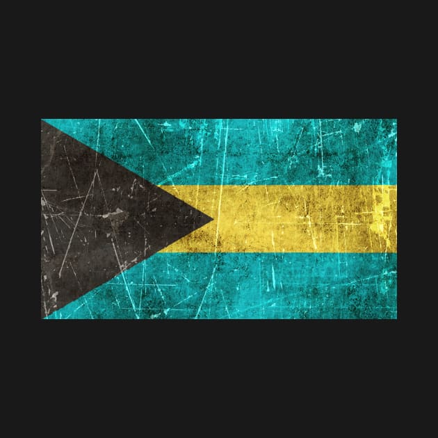 Vintage Aged and Scratched Bahamas Flag by jeffbartels