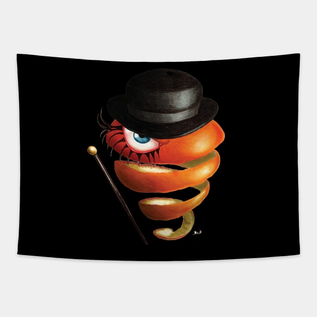 Clockwork Orange Spiral Tapestry by T-Shirts Caricatures