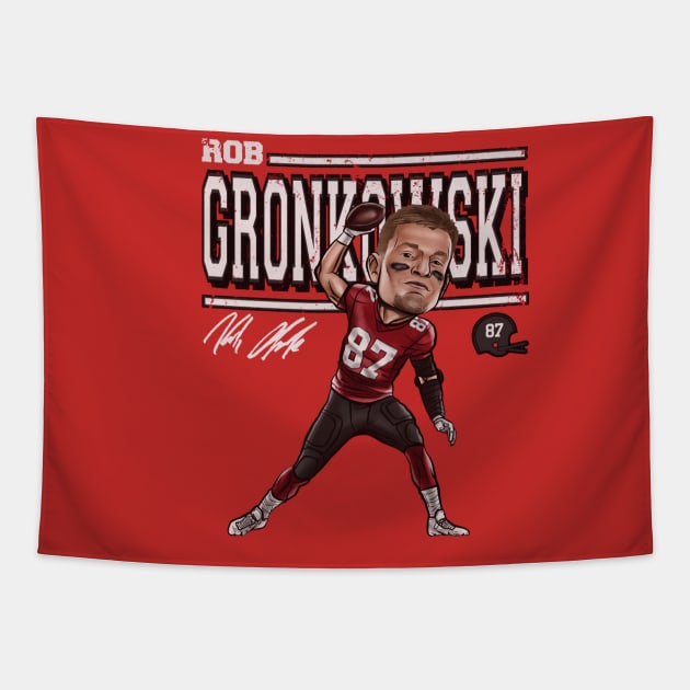 Rob Gronkowski Tamba Bay Cartoon Tapestry by Buya_Hamkac