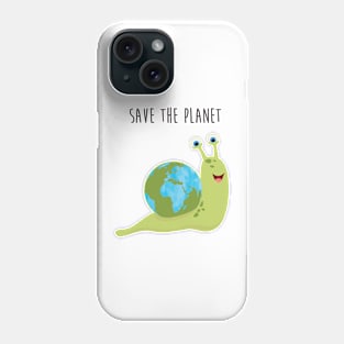 Save the Planet - Happy Earth Day - Snail and his Earth House Phone Case