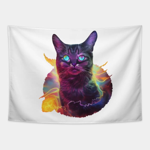 Cat Universe Outer Space Stars Galaxy Astronomy Tapestry by Redi-Cati