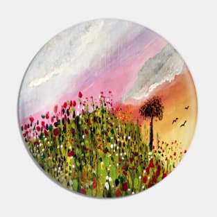 Hand Painted Watercolour of Wildflowers Inspired by the Devon Countryside Pin