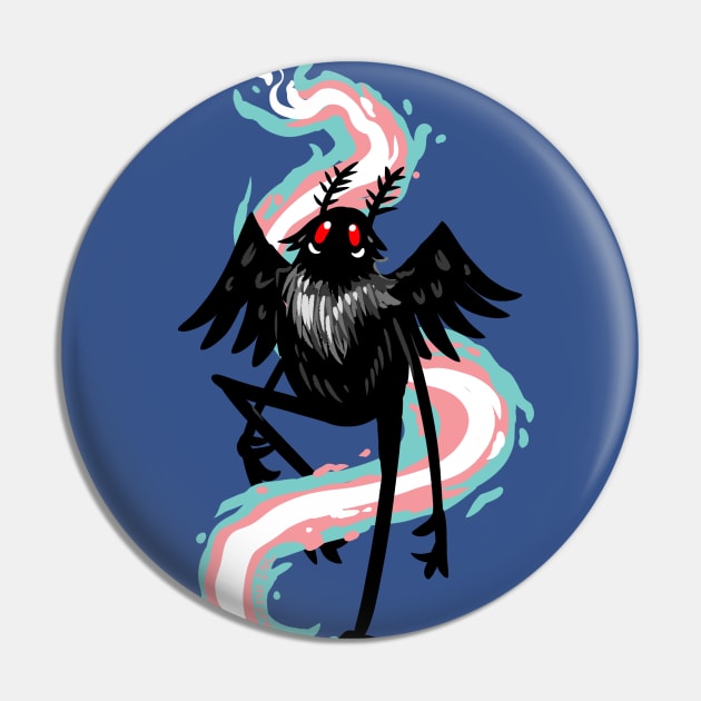 Mothman Transgender Flag Trans Pride Rights Pin by Manfish Inc.