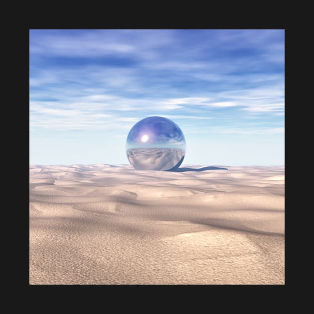 Mysterious Sphere in Desert by perkinsdesigns