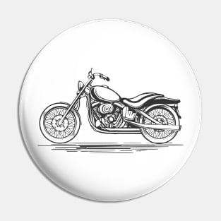 Vintage motorcycle hand-drawn illustration Pin