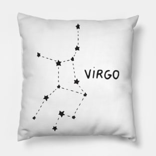 Zodiac Sign - Virgo  Black Pillow