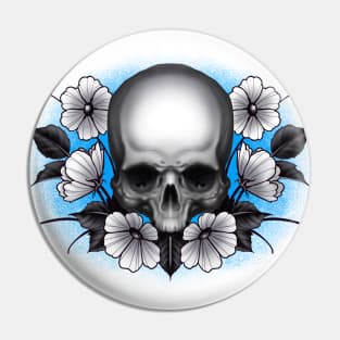 Skull and Flowers Pin