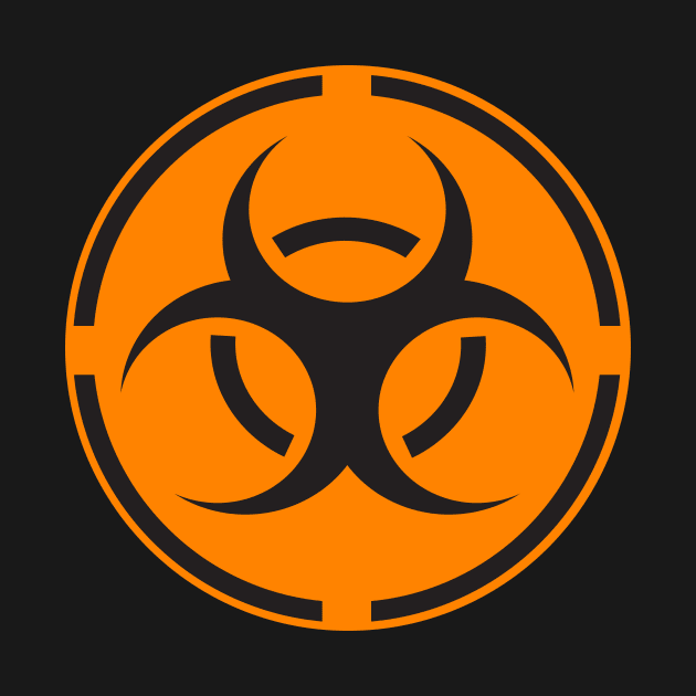 Orange biohazard label by ComPix