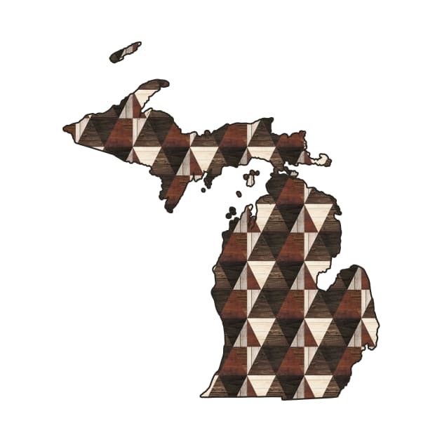 Michigan Wood Grain Geometric Pattern by CheriesArt
