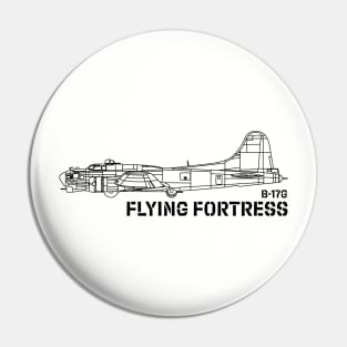 B-17 Flying Fortress - USAAF (Black) Pin