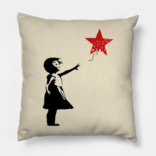 Banksy Little Girl with Balloon Pillow