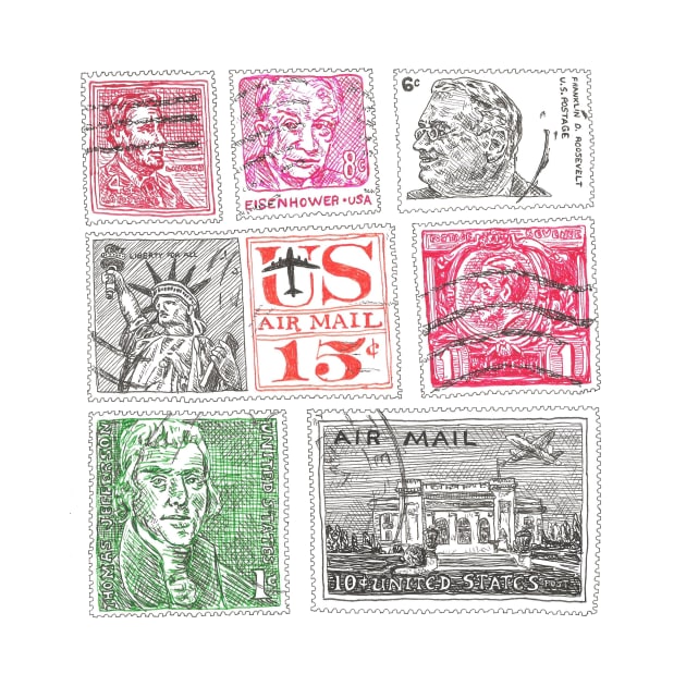 American Stamps by marianasantosart