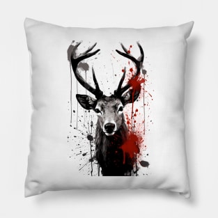 Sika Deer Ink Painting Pillow