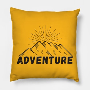 Adventure black Pillow