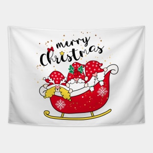 Gnomes Merry Christmas Tapestry