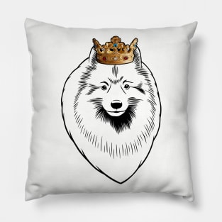 Keeshond Dog King Queen Wearing Crown Pillow