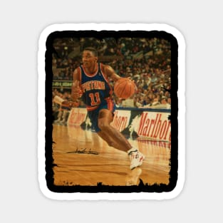 Isiah Thomas - Vintage Design Of Basketball Magnet