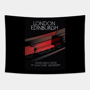 London to Edinburgh Locomotive poster Tapestry