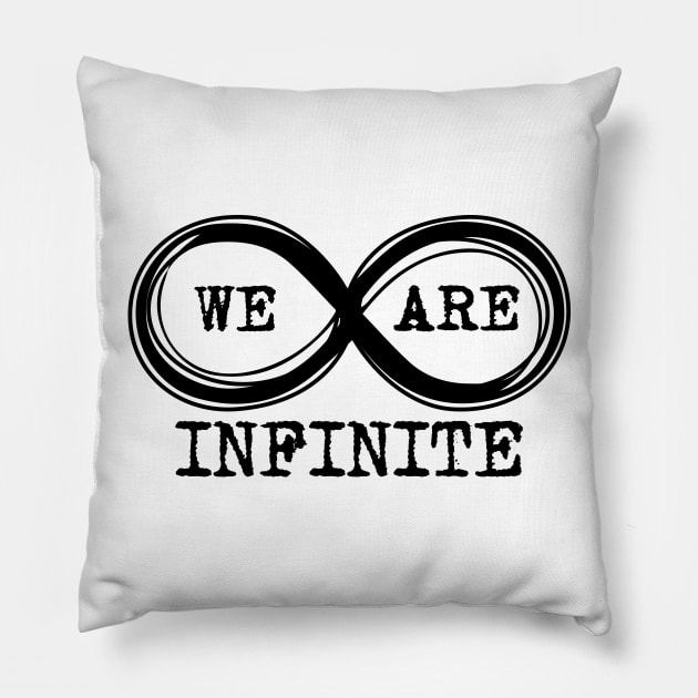 We are infinite. (Version 3, in black) Pillow by xDangerline