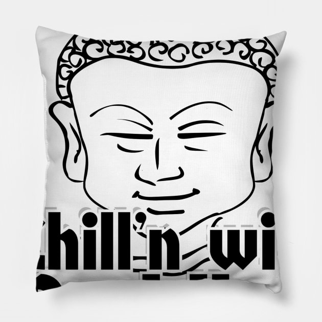 Chill'n wit Buddha Pillow by trubble