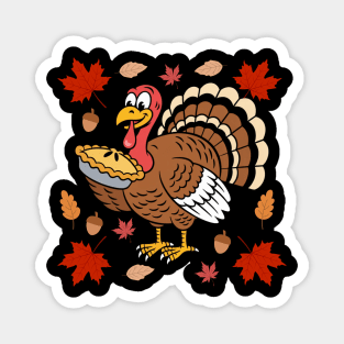 Happy Turkey Pie Feast Autumn Vibes Magnet