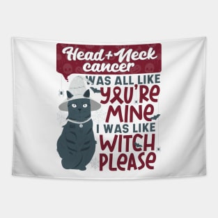 Funny Head & Neck Cancer Mine Witch Please Halloween Fur Cat Tapestry