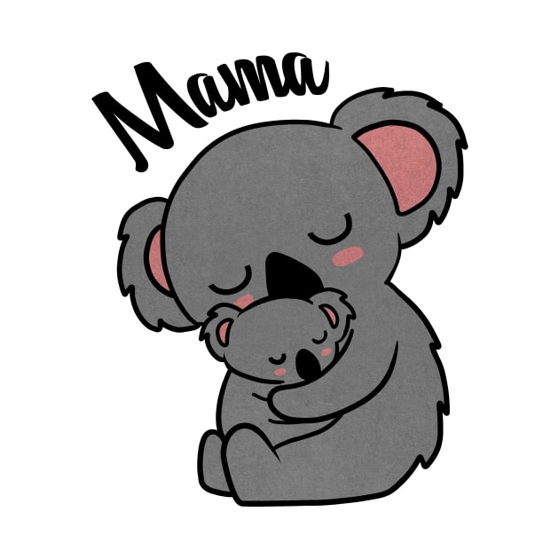 Cute Koala Bear Mama with Cub by dukito