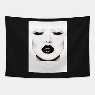 Woman, Girl, Lips print, Fashion art, Fashion print, Scandinavian art, Modern art, Wall art, Print, Minimalistic, Modern Tapestry