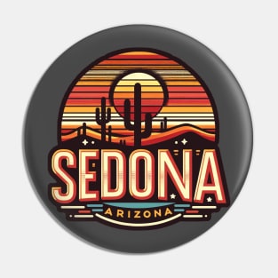 Vintage Sedona Arizona Sunset - Retro Desert Art Pin