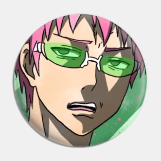 Saiki's Annoyed face Pin